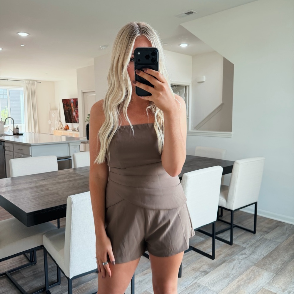 Brown Women's strapless romper